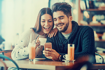 Happy couple taking a selfie