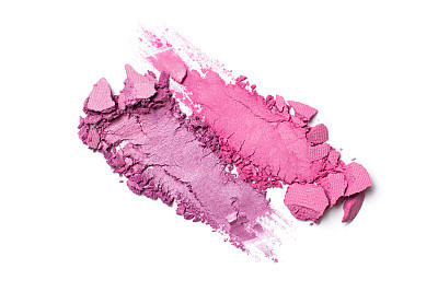 Brush stroke of shiny crushed bright purple eye shadow