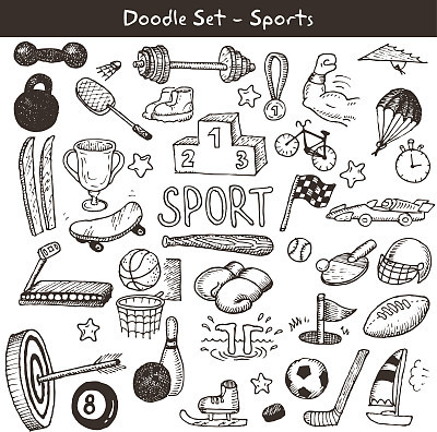 Doodle sports. Vector illustration.