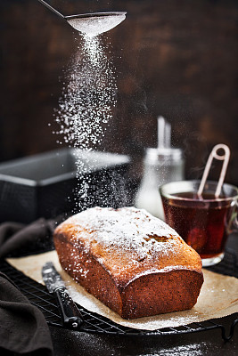 Delicious homemade cottage cheese and raisins loaf cake