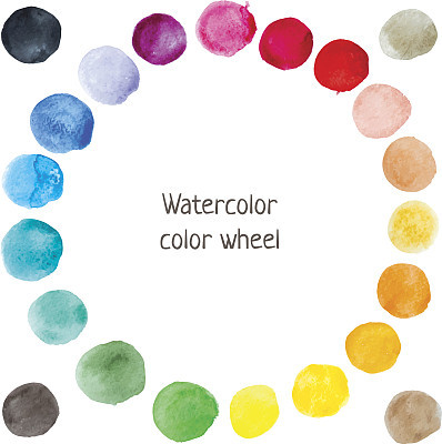 Watercolor color wheel
