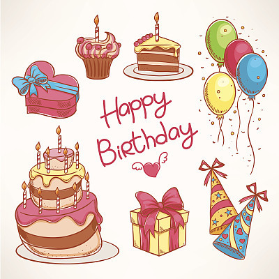 color birthday set