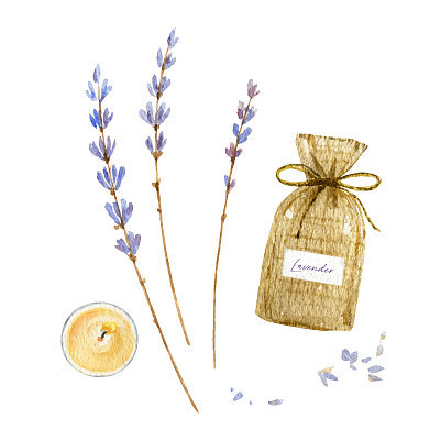 Watercolor vector Spa concept of cosmetic products.