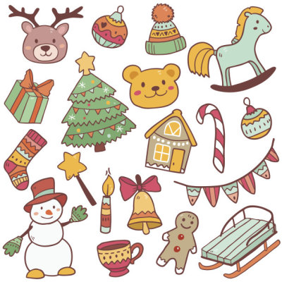 cartoon christmas icons