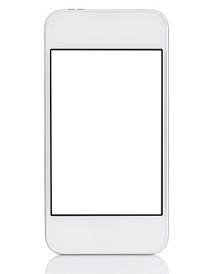 Touchscreen white smart phone