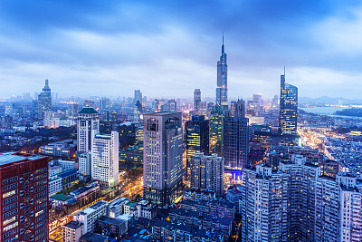 Nanjing skyline at night