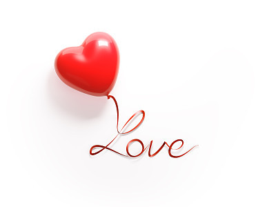 Heart Shaped Balloon Tied with A Love Froming Satin Ribbon