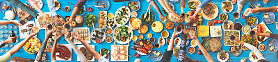 Friends Happiness Enjoying Dinning Eating Concept