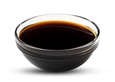 Soy sauce isolated on white
