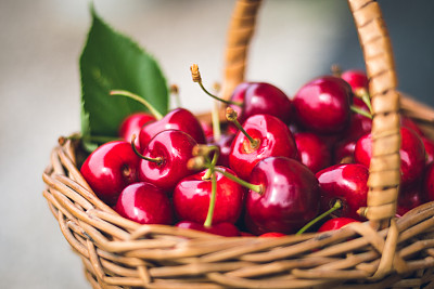 Cherries in a basket