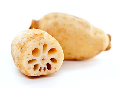 Lotus root on the white background