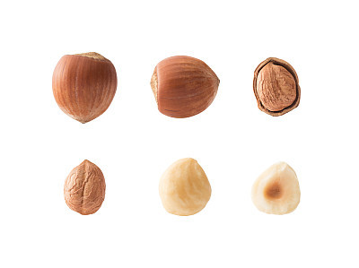 Set of hazelnuts