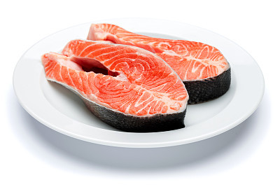 Fresh Raw Salmon Red Fish Steak