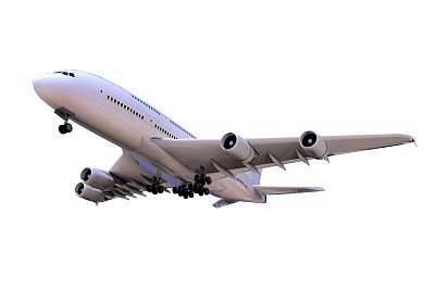 Airplane side View and isolated Moving Up