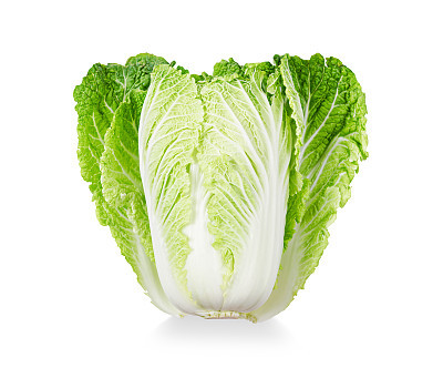 Fresh chinese cabbage on a white