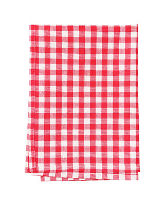 red and white tea towel