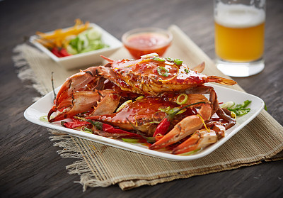 Blue Crab being prepared for a meal