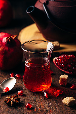 Fruit tea with pomegranate and some spices