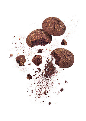 chocolate chip cookie on a white background