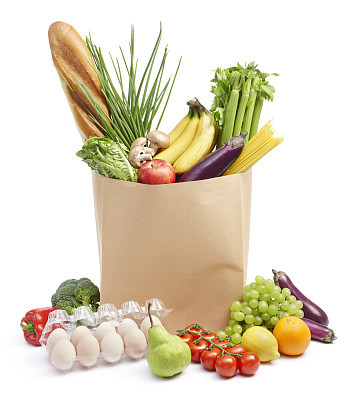 groceries in paper bag