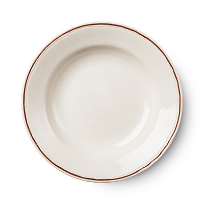 Simple circular porcelain plate with