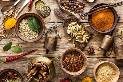 culinary background with various spices