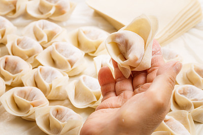 Making of Chinese dumpling