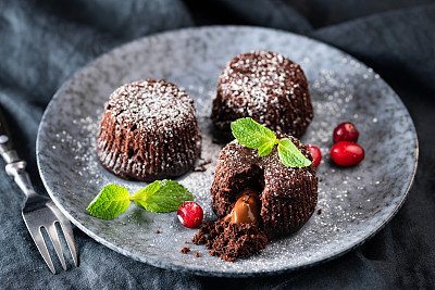 Lava cake, molten core fondant chocolate cake