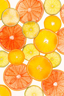 Citrus fruits. Variety concept. Healthy food. Abstract art