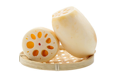 Lotus root on the white background