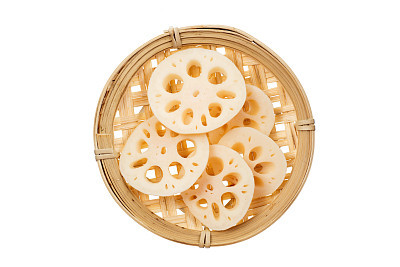 Lotus root on the white background
