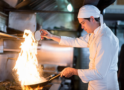 Chef cooking at a restaurant