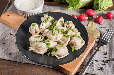 Bowl with tasty dumplings