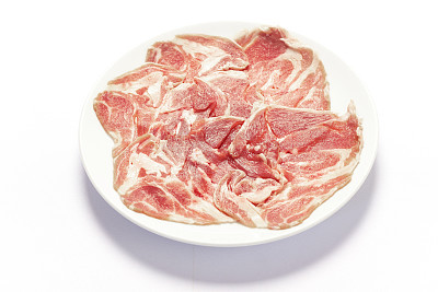 beef slice on white