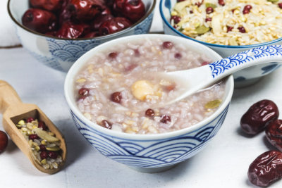 Eight Treasure Congee on traditional chinese festive porridge,