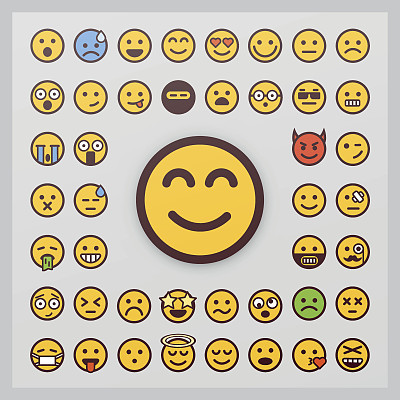 Set of emoticon vector isolated on white background. Emoji vector. Smile icon collection.
