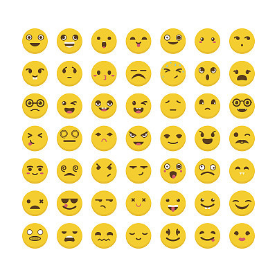 Set of emoticons. Avatars. Cute emoji icons. Big collection