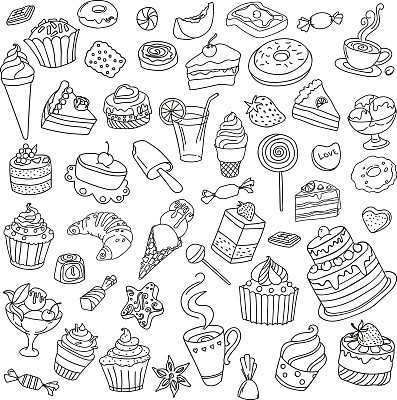 Vector set of different sweets
