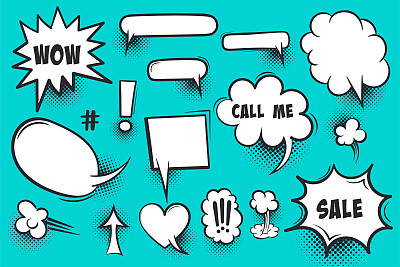 Comic book text speech bubble