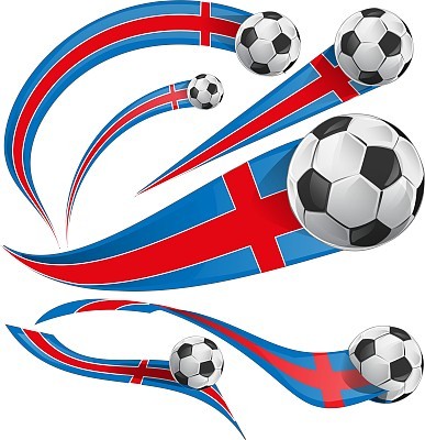 iceland flag with soccer ball