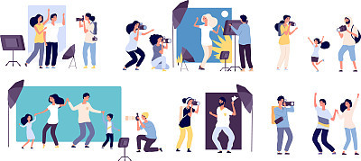 photographers and model photograph with camera