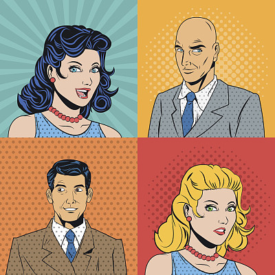 People design. Pop art icon. Retro and Colorfull illustration
