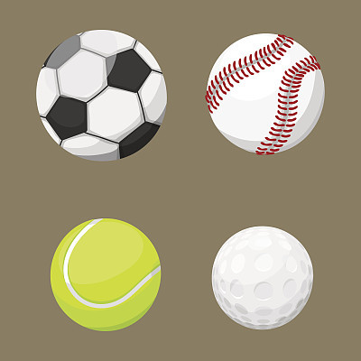 Sport balls isolated tournament win round basket soccer equipment and recreation leather group traditional different design vector illustration