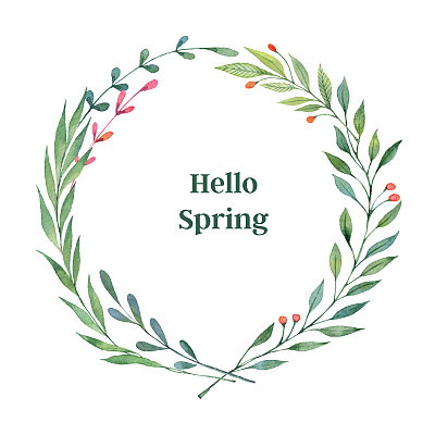 Hand drawn watercolor illustration. Laurel Wreath. Perfect for wedding invitations, greeting cards, blogs, posters and more
