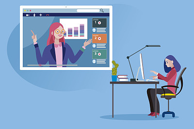E-learning and Business woman