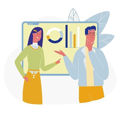 Woman Teacher Character Ask Lesson in Classroom