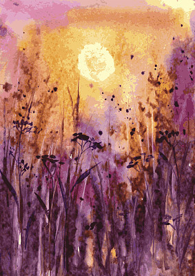 abstract watercolor landscape