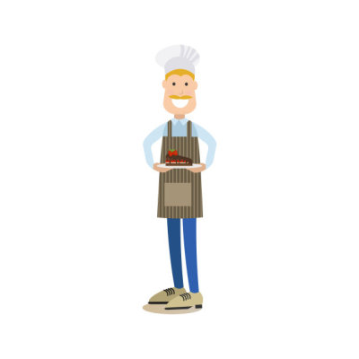 Baker vector illustration in flat style