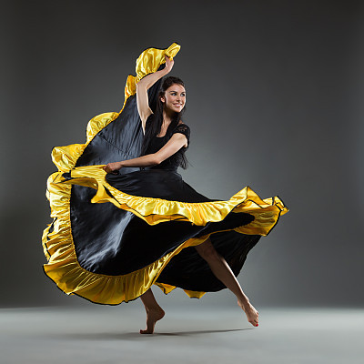 Dancing in black dress