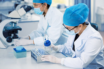 Young chemist in the laboratory